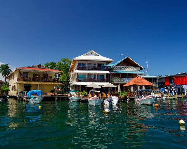 Overwater houses in Bocas del Toro