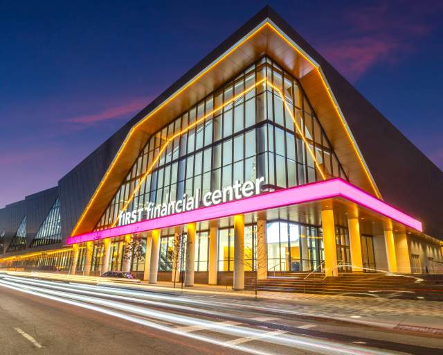 First Financial Convention Center at Night