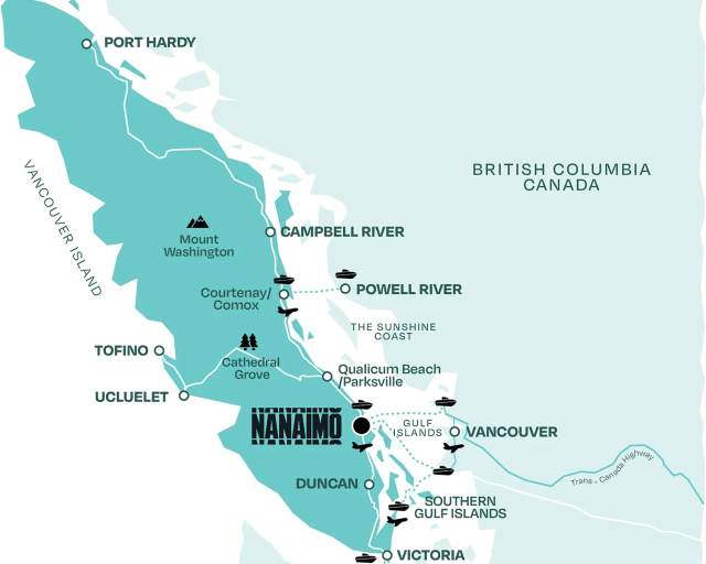 A map of Vancouver Island.