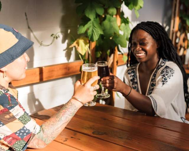 People enjoying beer at Jackknife Brewing
