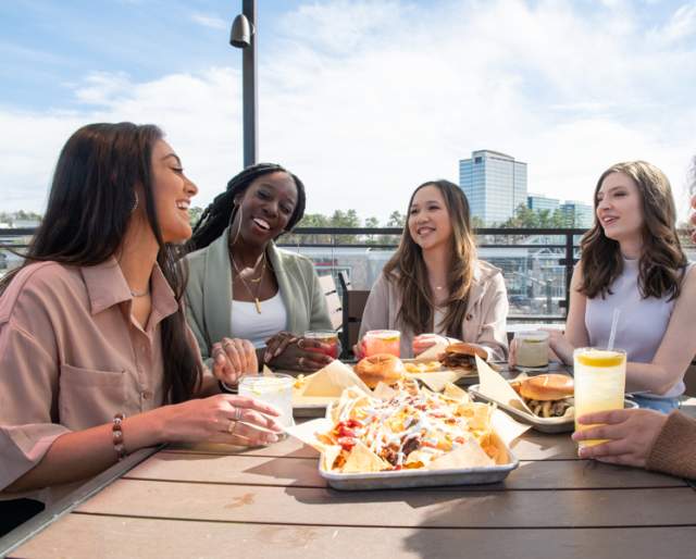 Group Eating On Patio