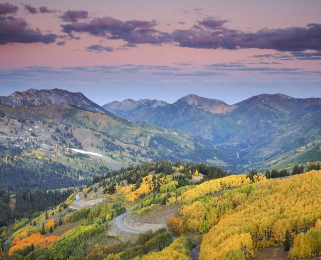 Scenic view of Guardsman Pass in autumn