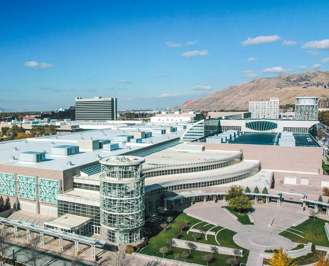 Panoramic shot of the Salt Palace Convention Center