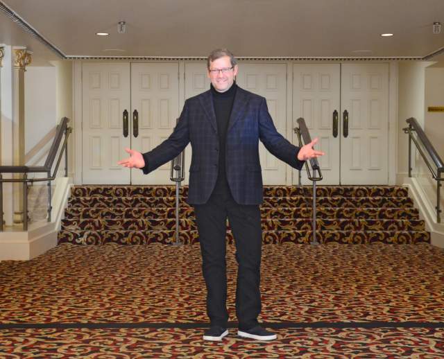Ballet West Artistic Director Adam Sklute in the Capitol Theatre lobby.