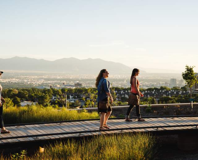 Walking at Red Butte Garden Above City