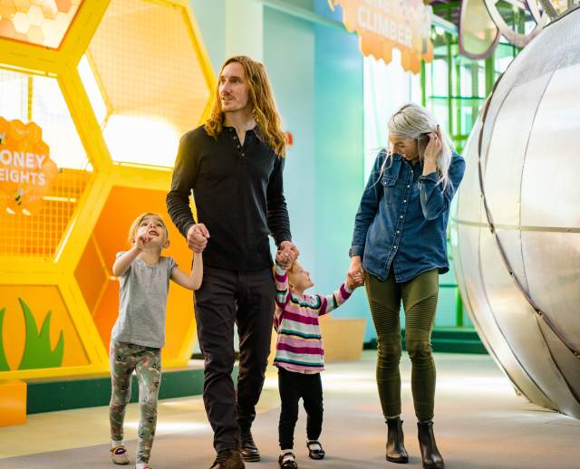 Family at the Discovery Gateway Children's Museum