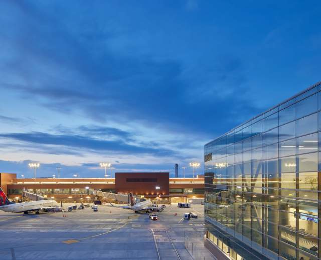 Exterior shot of Concourse A at the Salt Lake City International Airport