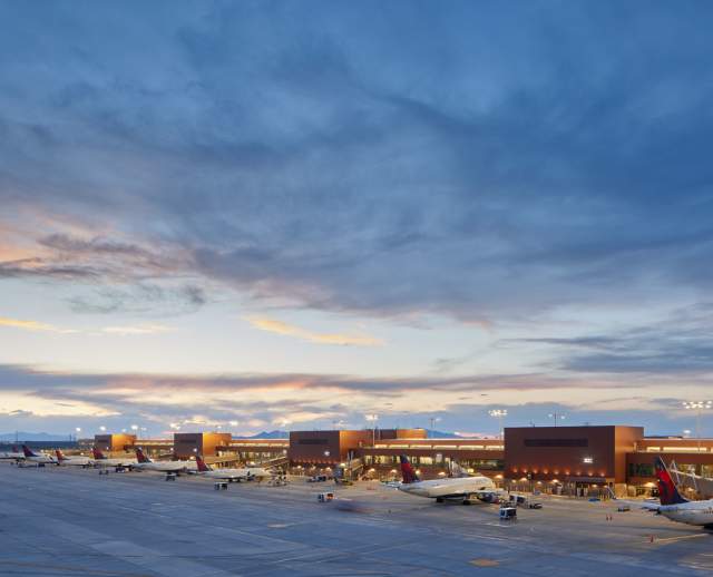 Exterior Sunset shot at the Salt Lake City International Airport