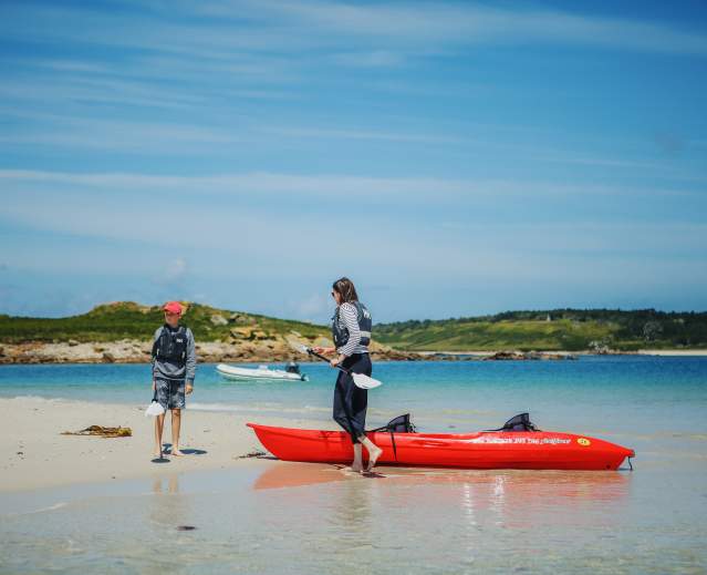 Family kayaking
