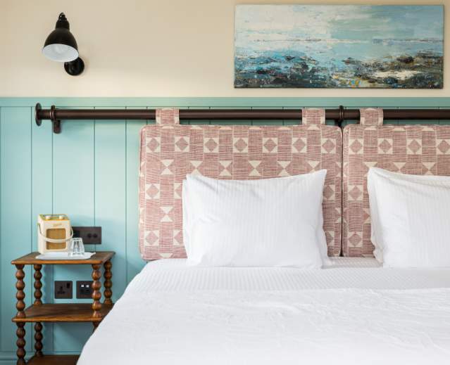A refurbished bedroom at the New Inn on Tresco