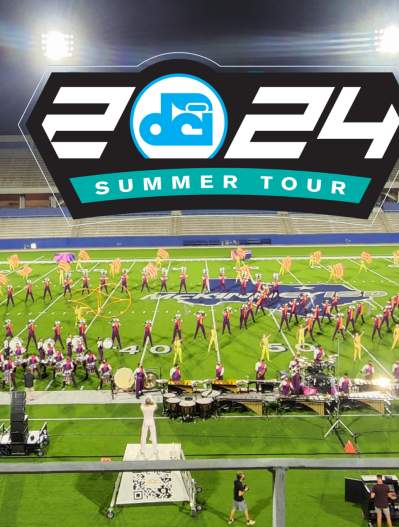 photo of MISD field with DCI 2024 tour logo