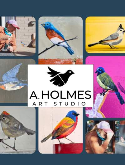 Collage of bird murals_with dark blue background