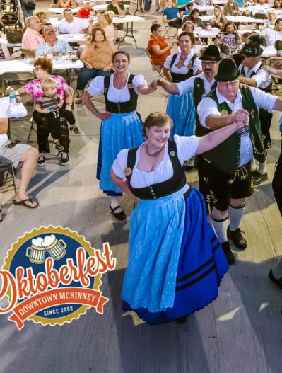 Oktoberfest dancers with logo on photo