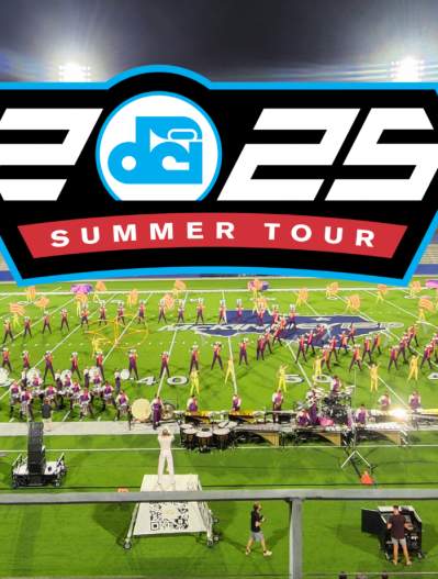 photo of MISD field with DCI 2025 tour logo