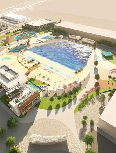 rendering of multi-use surf and adventure park