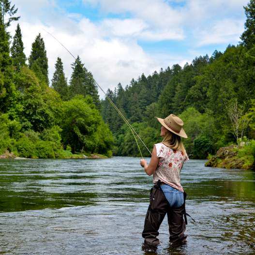 Woman Fly Fishing McKenzie River