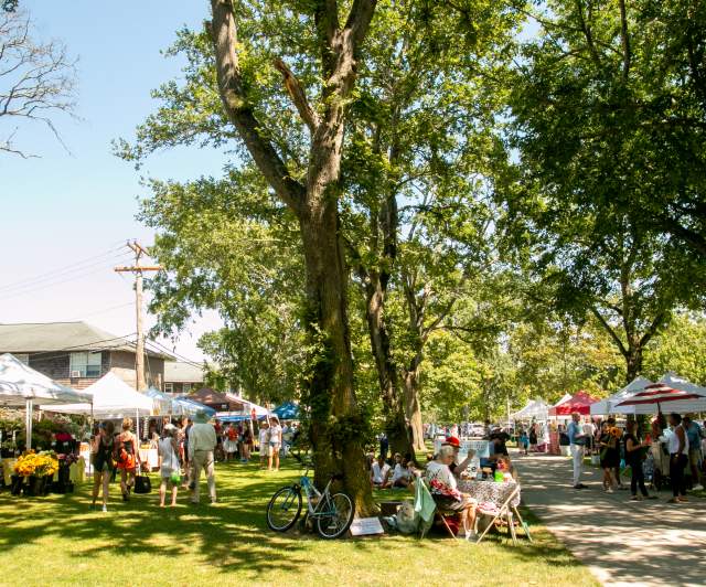 Stands At Aquidneck Growers Market In Newport, RI