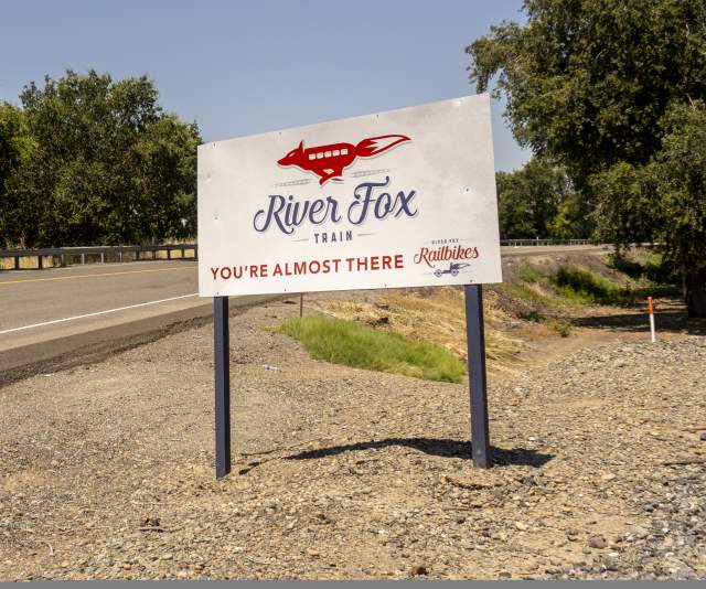 River Fox Train Sign