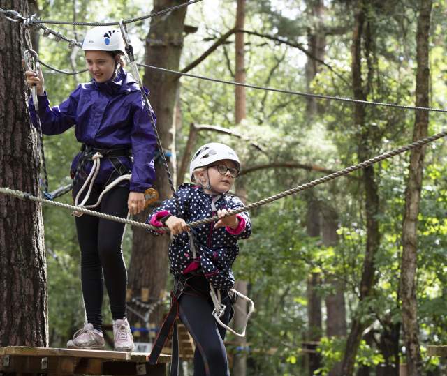 two children on a climbing