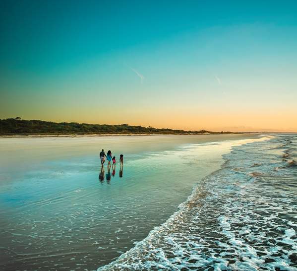 Family on East Beach on St. Simons Island