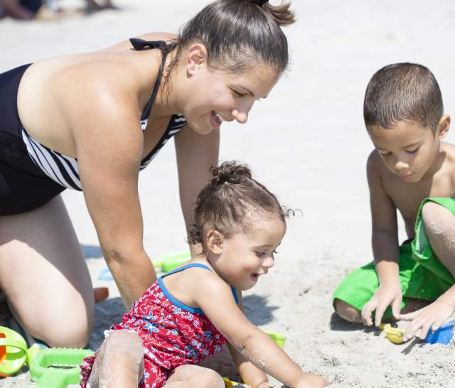 Family at the beach