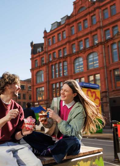 A couple with ice cream in NQ, Manchester