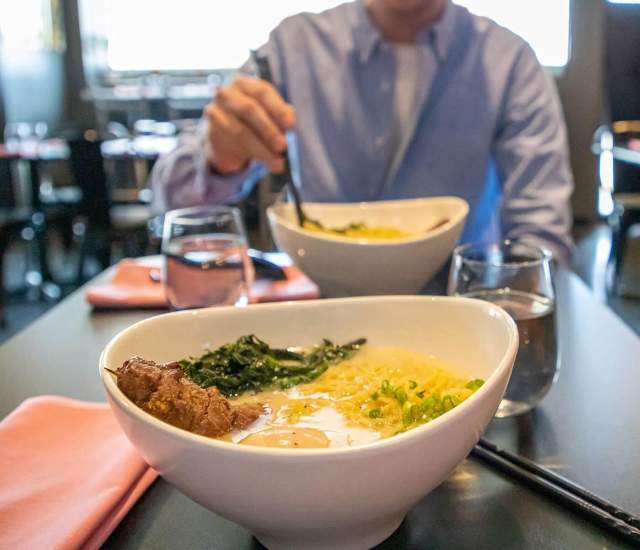 two bowls of ramen at the locally owned restaurant bokujo in rapid city