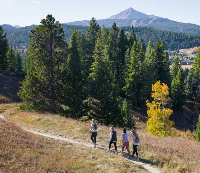 Group hiking uplands and hummocks