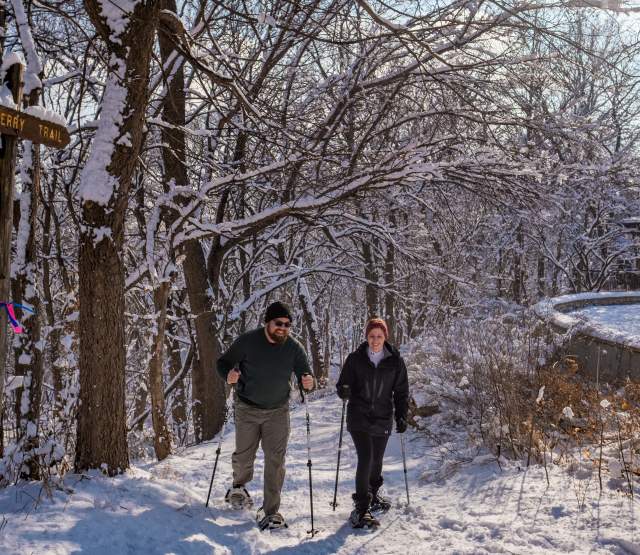Snowshoeing at Fontenelle Forest