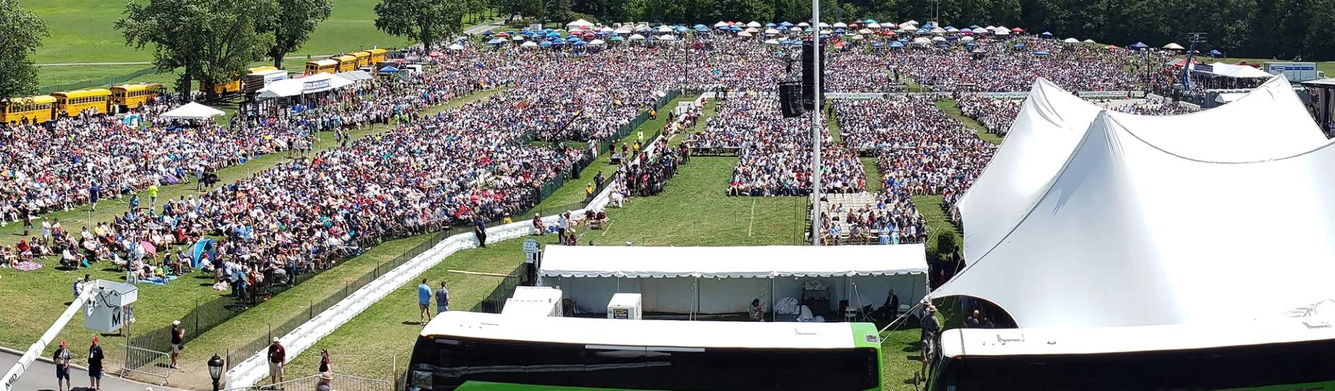 Crowds gathered on Main Street in Cooperstown during Baseball Hall of Fame Induction Weekend.