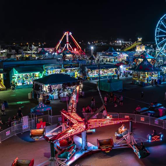 New York State Fair Midway at Night