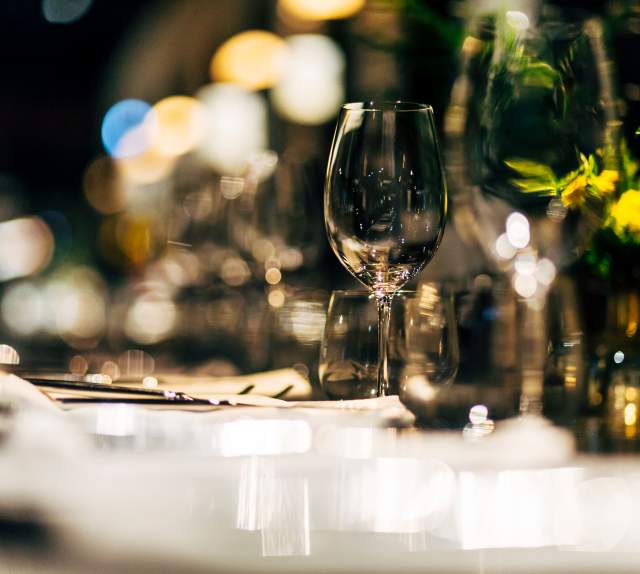 Elegantly decorated table at an event.
