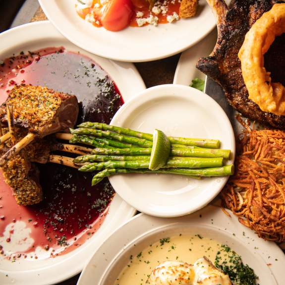 A platter of traditional supper club meals from Tornado Steakhouse.