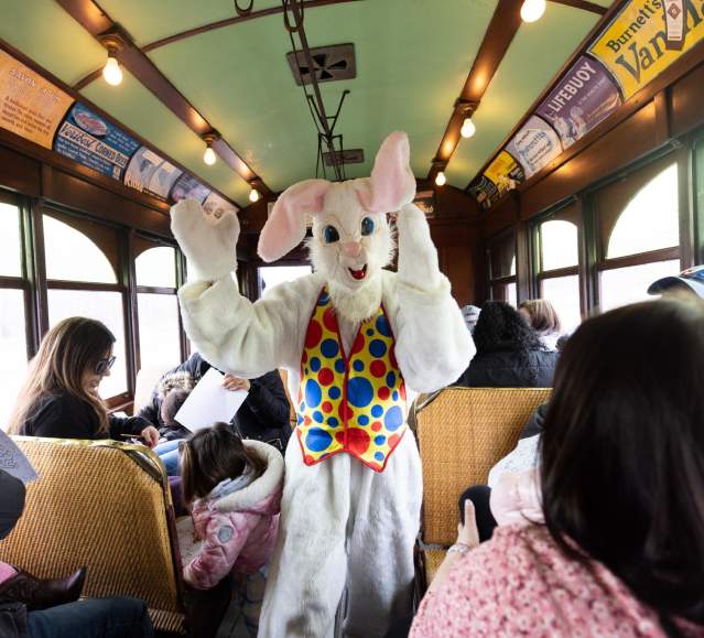 Easter Bunny Trolley at the Electric City Trolley Station & Museum