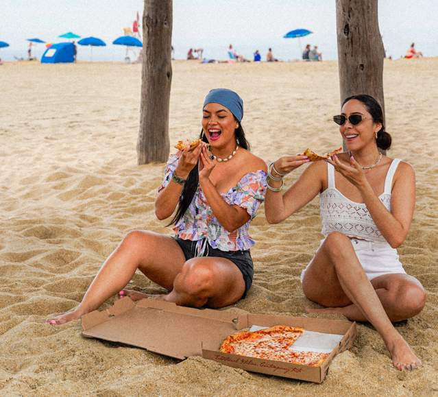 Girls Eating under the Pier