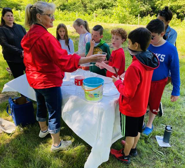 Dunmore Elementary School students at Sweeney's Beach in Scranton, PA