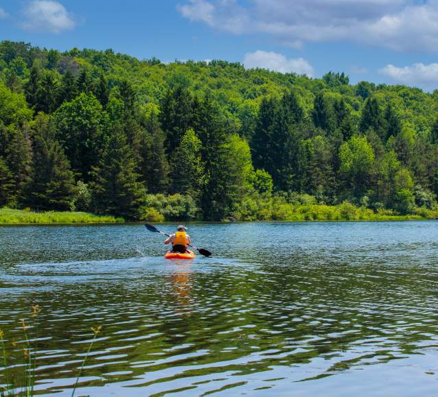Kayaking in Lackawanna State Park in North Abington Township, PA