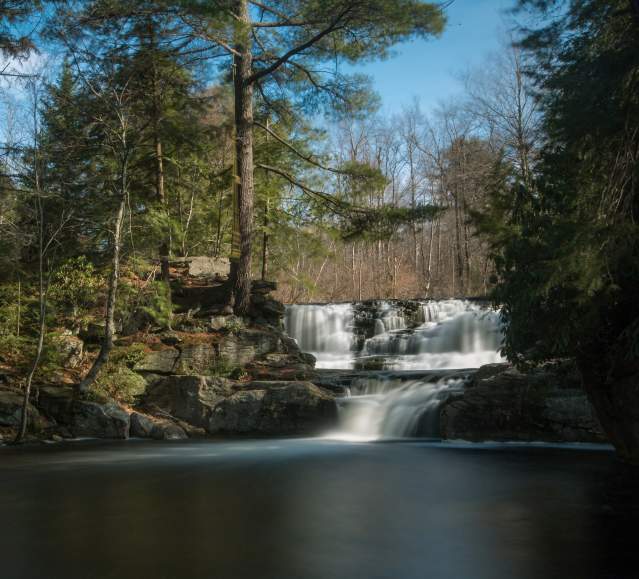 Choke Creek Falls in Pinchot State Forest in Thornhust Township, PA.