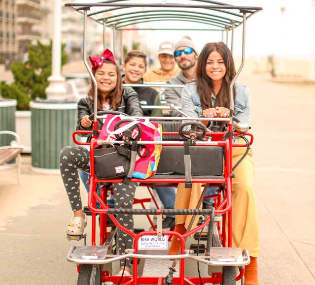 Family Bike Cart on the Boardwalk