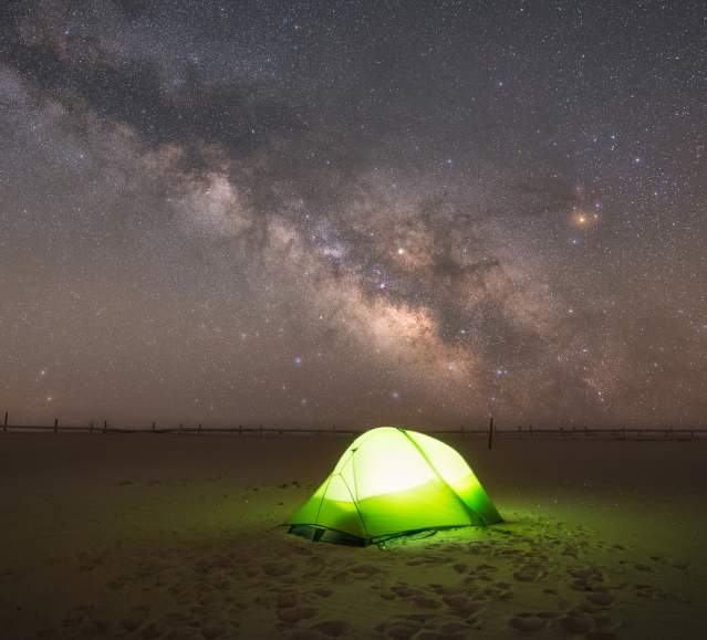 Camping at Assateague under the stars