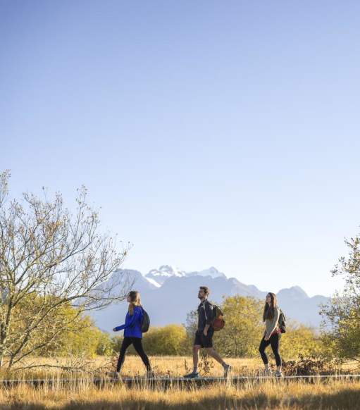 People walking the Glenorchy Lagoon Walkway