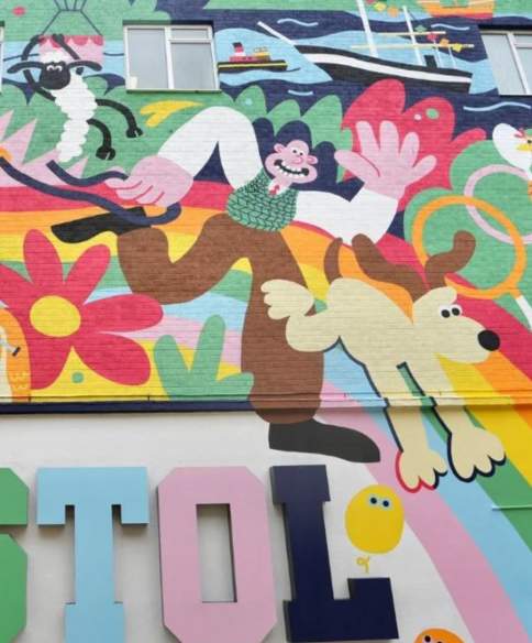 Aardman Morph Street Art Mural - artist Dave Bain, credit Upfest and Cabot Circus