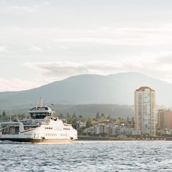 A ferry heading into Nanaimo.