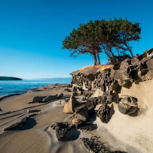 Sandstone cliffs.