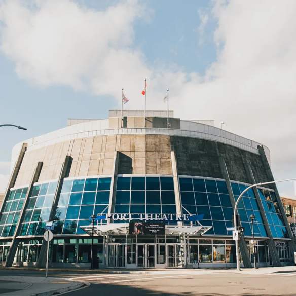 The outside of the Port Theatre.