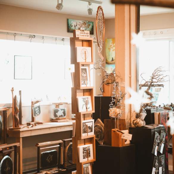 Inside of an art shop.
