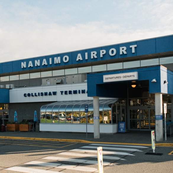 The outside of the Nanaimo airport.
