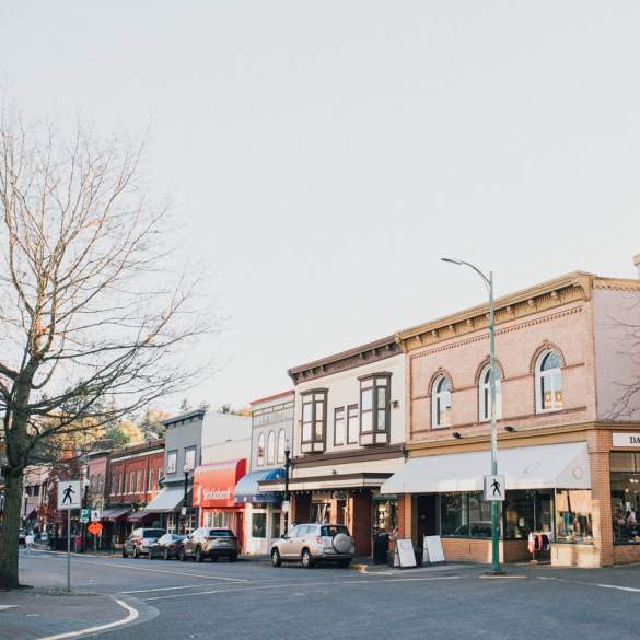 A street of old shops.