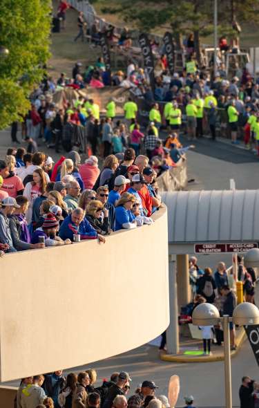Hundreds of people gathered on the Monona Terrace parking garage watching the IRONMAN Wisconsin swim segment