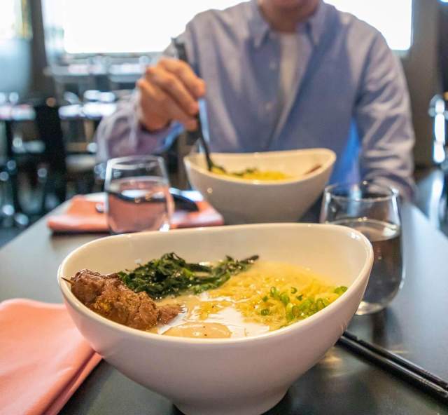 two bowls of ramen at the locally owned restaurant bokujo in rapid city